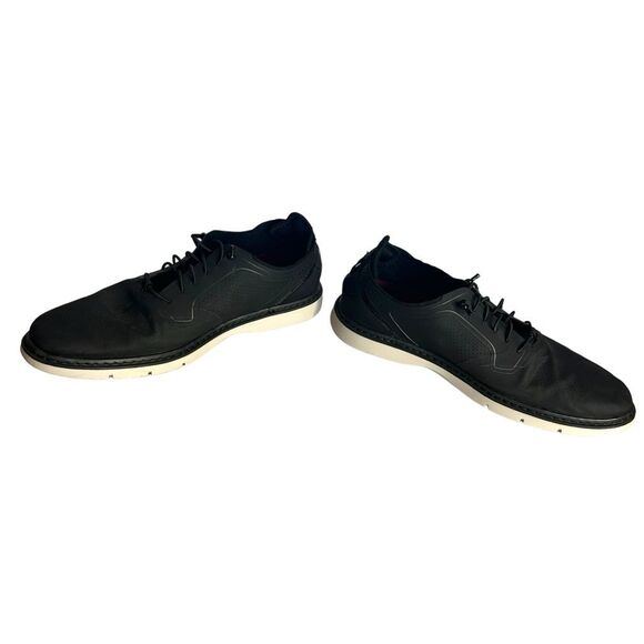 Stacy Adams Synchro Plain Toe Elastic Lace Up‎ Casual Shoes Size 8.5 M Black - Picture 2 of 12